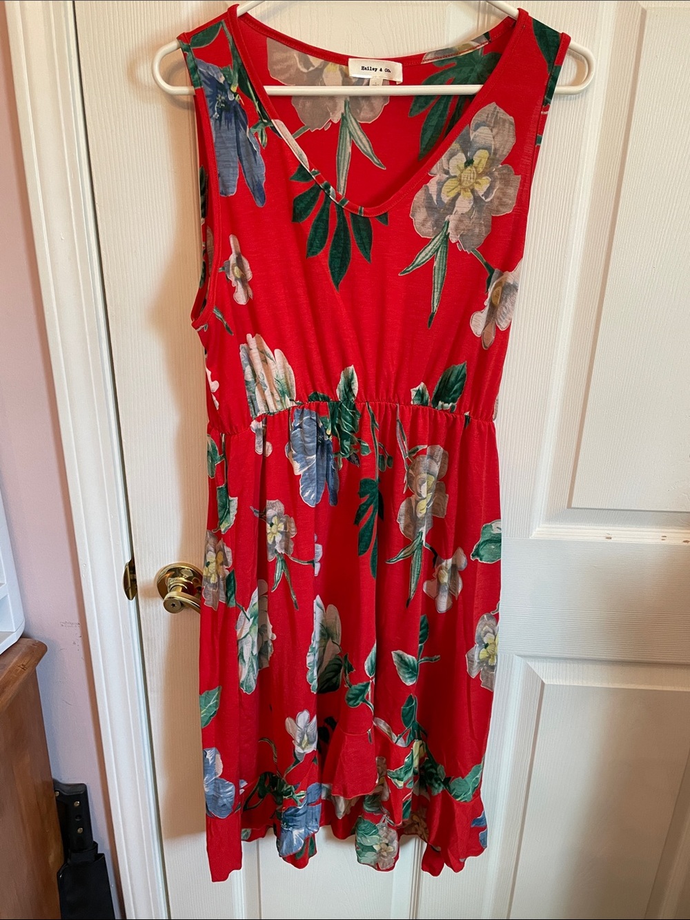 Hailey & Co. Red Floral Midi Dress